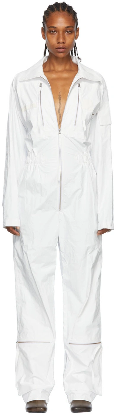 Mm6 Maison Margiela Off-white Coated Jumpsuit