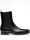 PRADA BRUSHED LEATHER CHELSEA BOOTS