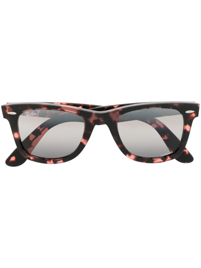 Ray Ban Wayfarer Tortoiseshell Chromance Sunglasses In Havana