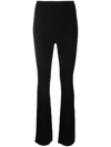 RICK OWENS RIBBED-KNIT BOOTCUT TROUSERS