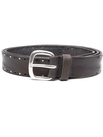Orciani Stud-embellished Buckled Belt In Brown