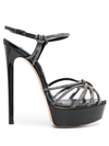 Casadei Flora C+c 160mm Sandals In Black