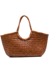 Dragon Diffusion Nantucket Interwoven Leather Tote Bag In Brown