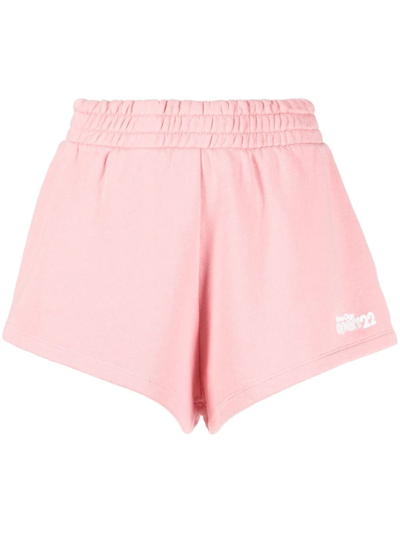 REINA OLGA LOGO-PRINT COTTON SHORTS