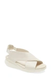 Camper Balloon Slingback Wedge Sandal In Light Beige Leather