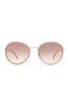 Kenneth Cole 53mm Round Sunglasses In Shiny Pink / Gradient Brown
