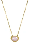 Adornia Fine 14k Gold Plated Sterling Silver Diamond & Birthstone Halo Pendant Necklace In Gold - Opal