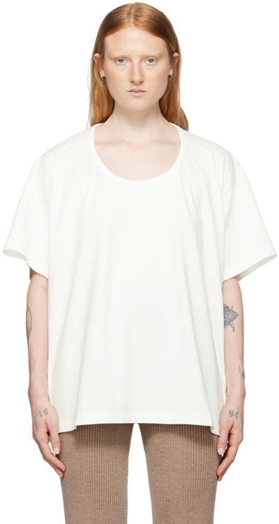 Mm6 Maison Margiela Off-white Cut-out T-shirt | ModeSens