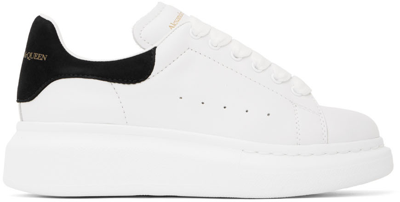 Alexander Mcqueen Contrast Heel Counter Leather Trainers In White