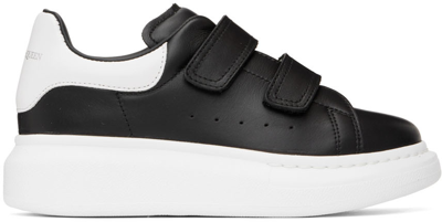 Alexander Mcqueen Kids Black & White Oversized Velcro Sneakers In 1070 Black/white