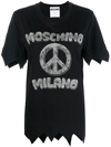 MOSCHINO T-SHIRT WITH LOGO PRINT DETAIL