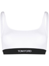 Tom Ford White And Black Bralette With Contrasting Logo Print In White