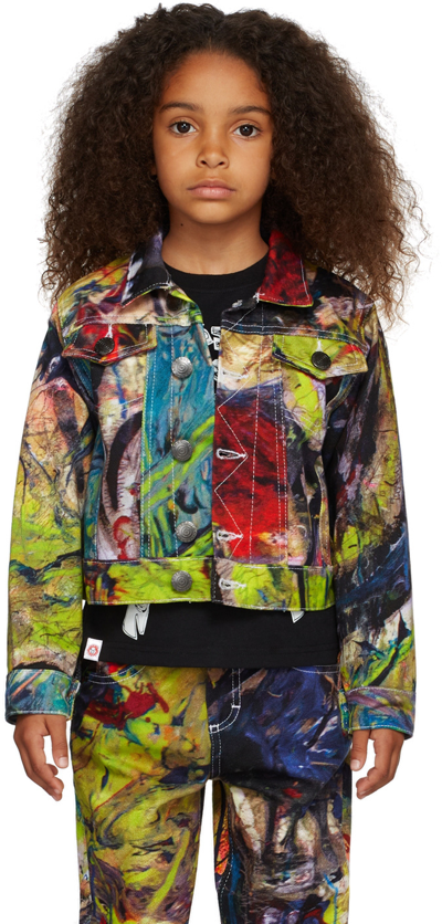 Charles Jeffrey Loverboy Ssense Exclusive Kids Multicolor Denim Jacket In Moonlight P