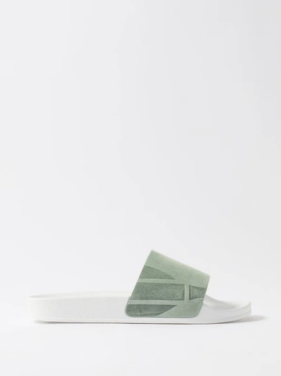 Frescobol Carioca Humberto Suede And Rubber Slides In Green
