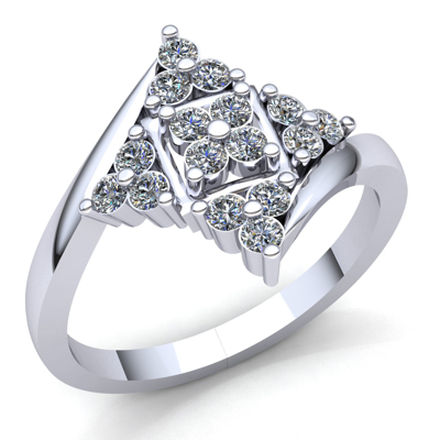 Pre-owned Jewelwesell Genuine 0.5ct Round Cut Diamond Ladies Twisted ...