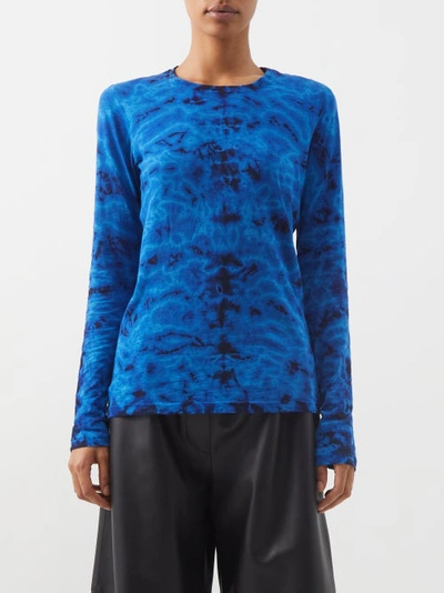 Proenza Schouler Tie-dyed Cotton-jersey T-shirt In Cobalt Multi