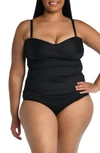 La Blanca Island Goddess Twist Tankini Top In Black