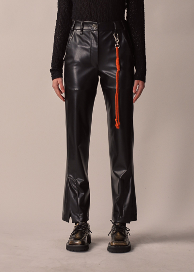 Song For The Mute Slim-cut Coated Trousers In Black