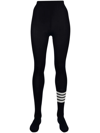 Thom Browne 4-bar Stripe Tights In 415 Navy