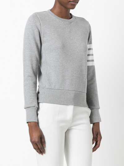 Thom Browne Womens Classic Sweatshirt In Classic Loop With Engineered 4 Bar In Grey