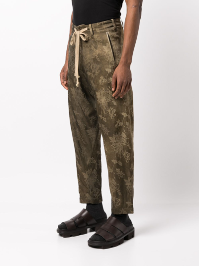 Uma Wang Men Perch Wool Pants In Grey Brown
