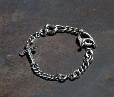 Werkstatt:münchen Werkstatt Munchen Bracelet Faith Love Hope M2651 In Silver