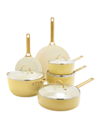 Greenpan Reserve Ceramic Nonstick 10-piece Cookware Set In Sunrise Yellow