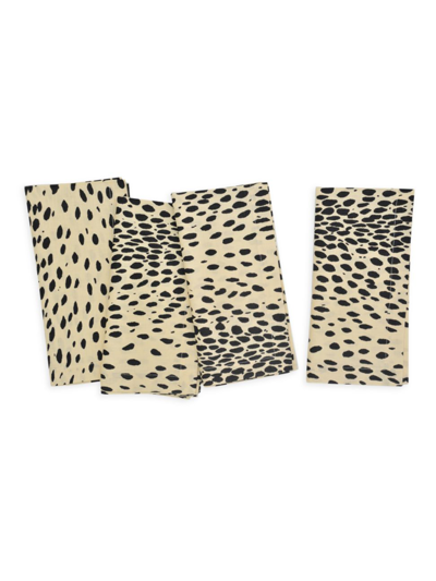 Tina Chen Designs Abstracts Leopard 4-piece Napkins Set In Natural/back