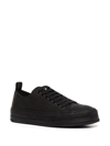 Ann Demeulemeester Black Siru Low-top Boxing Sneakers In Black + Logo Plaque Silver