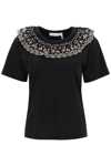SEE BY CHLOÉ SEE BY CHLOE EMBROIDERED RUFFLE T-SHIRT
