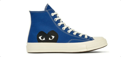 Comme Des Garçons Play Blue Converse Edition Half Heart Chuck 70 High Sneakers