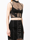 Dion Lee Halterneck Mesh Cut-out Strap Top In Black