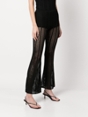 Dion Lee Crochet-knit Flared Trousers In Black