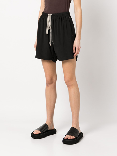 Rick Owens Bela Zip-embellished Crepe De Chine Shorts In Black