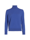 Lafayette 148 Lurex Cashmere Turtleneck In Tile Blue