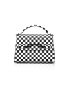 Rebecca Minkoff Lou Checkered Leather Crossbody Bag In Black/natural