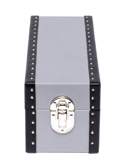 Rapport London Kensington Leather Two-watch Box In Grey