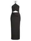 Significant Other Hallie Cut-out Rib-knit Halter Maxi Dress In Black