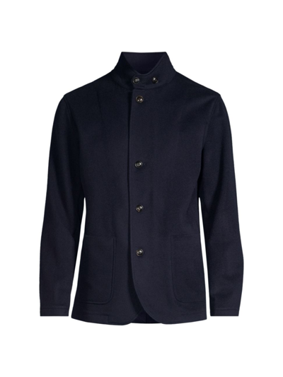 Peter Millar Men's Stealth Fleece Clubhouse Wool-cashmere Blazer In Navy