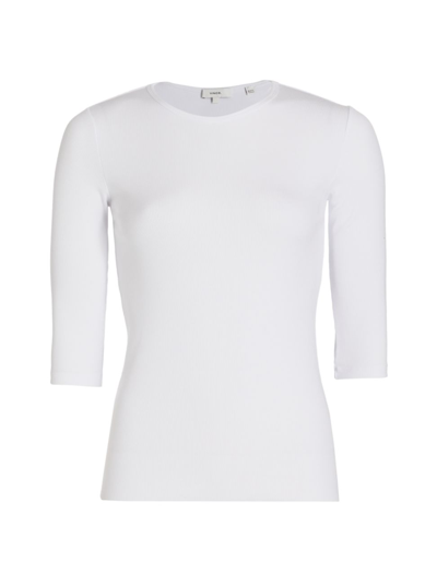 VINCE WOMEN'S ELBOW SLEEVE CREWNECK TOP