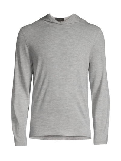 Vince Wool & Cashmere Pullover Hoodie In Mid Heather Grey