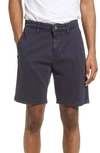 34 Heritage Nevada Flat Front Shorts In Navy Soft Touch