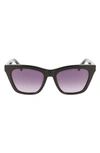 Longchamp Le Pliage 54mm Modified Rectangular Sunglasses In Black