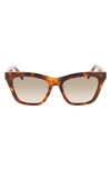 Longchamp Le Pliage 54mm Modified Rectangular Sunglasses In Havana