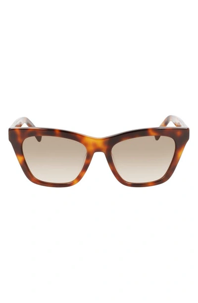 Longchamp Le Pliage 54mm Modified Rectangular Sunglasses In Havana
