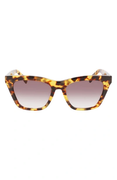 Longchamp Le Pliage 54mm Modified Rectangular Sunglasses In Tokyo Havana