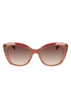 Longchamp Roseau 54mm Butterfly Sunglasses In Red Marble