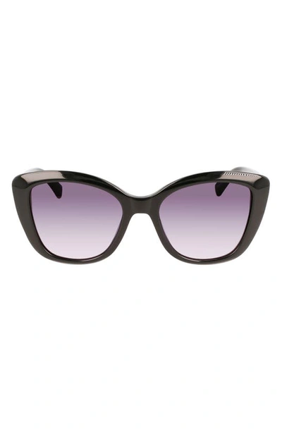 Longchamp Roseau 54mm Butterfly Sunglasses In Black