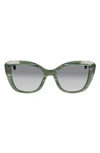 Longchamp Roseau 54mm Butterfly Sunglasses In Green Malachite