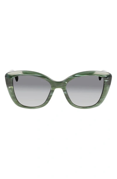 Longchamp Roseau 54mm Butterfly Sunglasses In Green Malachite